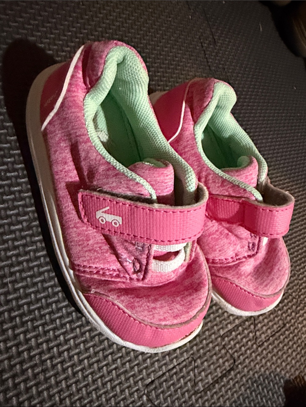 See Kai Run Pink Sneakers with Mint Lining